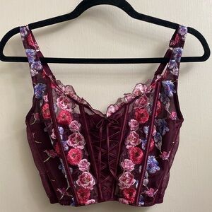 Victorias Secret - Small - Corset - Bustier - Burgundy - Floral - Intimates